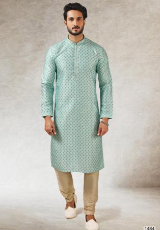 Picture of Delightful Silk Dark Sea Green Kurtas