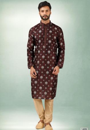 Picture of Exquisite Silk Dark Olive Green Kurtas