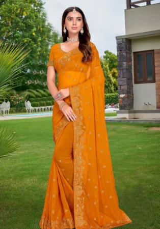 Picture of Admirable Georgette Dark Orange Saree