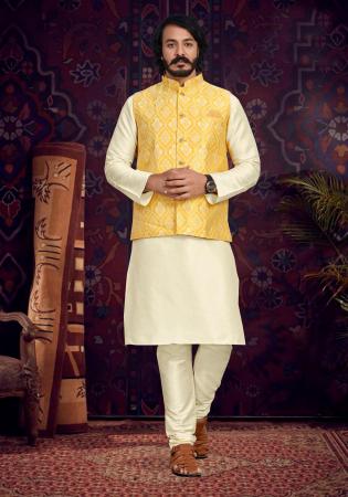 Picture of Splendid Silk Beige Kurtas