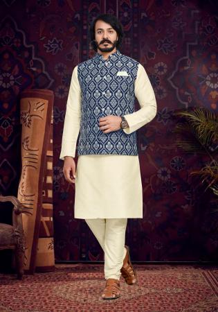 Picture of Radiant Silk Beige Kurtas