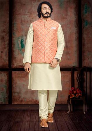 Picture of Charming Silk Beige Kurtas