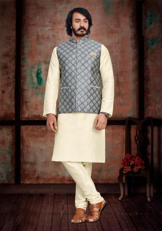 Picture of Wonderful Silk Beige Kurtas