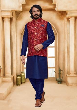 Picture of Lovely Silk Midnight Blue Kurtas