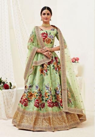 Picture of Pleasing Satin Tan Lehenga Choli