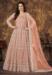 Picture of Sightly Net Rosy Brown Anarkali Salwar Kameez