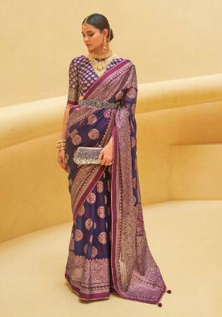 Picture of Elegant Brasso & Organza Dim Gray Saree