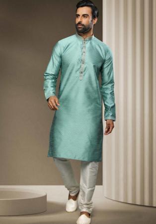 Picture of Superb Silk Dark Sea Green Kurtas