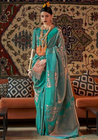 Picture of Enticing Silk Light Sea Green Saree