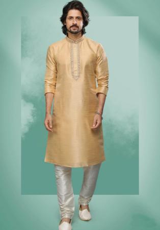 Picture of Alluring Silk Dark Khaki Kurtas