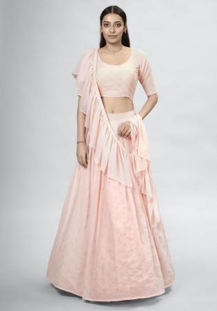 Picture of Sightly Georgette Beige Lehenga Choli