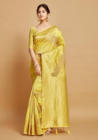 Picture of Taking Linen Yellow Saree