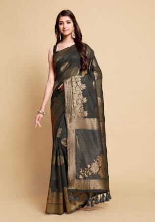 Picture of Excellent Linen Dim Gray Saree