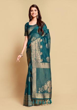 Picture of Excellent Linen Midnight Blue Saree