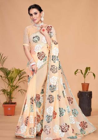 Picture of Marvelous Georgette Wheat Saree