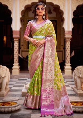 Picture of Magnificent Chiffon Dark Khaki Saree