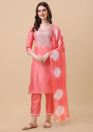 Picture of Nice Silk Light Coral Readymade Salwar Kameez