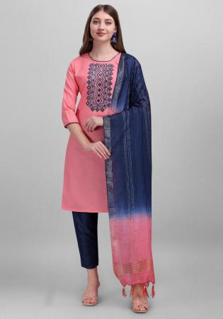 Picture of Cotton Pale Violet Red Readymade Salwar Kameez