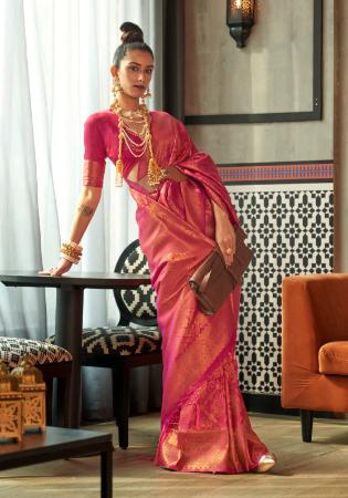 Picture of Alluring Silk Indian Red Saree