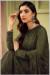 Picture of Georgette Dark Olive Green Straight Cut Salwar Kameez