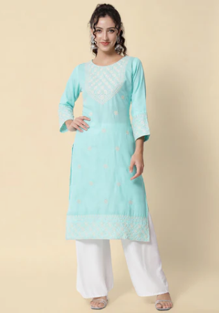 Picture of Taking Cotton Powder Blue Kurtis & Tunic