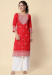 Picture of Shapely Cotton Fire Brick Kurtis & Tunic