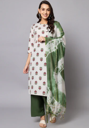 Picture of Magnificent Crepe Off White Readymade Salwar Kameez