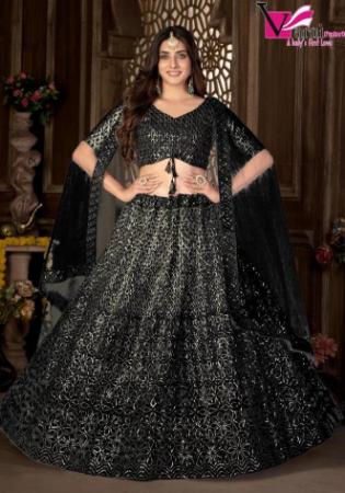 Picture of Elegant Net Dim Gray Lehenga Choli