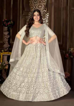 Picture of Superb Net Tan Lehenga Choli