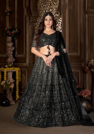 Picture of Bewitching Net Black Lehenga Choli