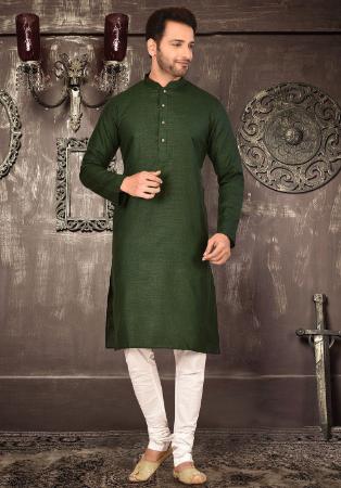 Picture of Gorgeous Cotton Dark Olive Green Kurtas