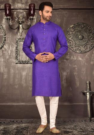 Picture of Amazing Cotton Slate Blue Kurtas