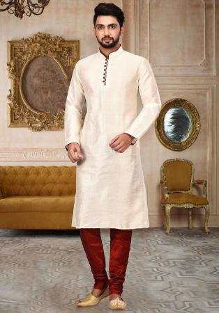 Picture of Pleasing Silk White Kurtas