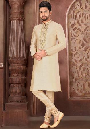 Picture of Grand Silk Beige Kurtas