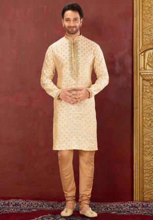 Picture of Magnificent Silk Tan Kurtas