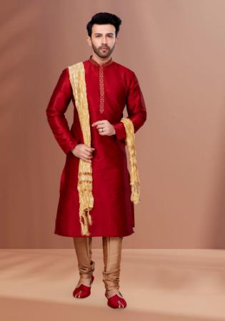 Picture of Appealing Cotton Dark Red Kurtas