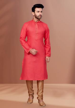 Picture of Elegant Cotton Light Coral Kurtas