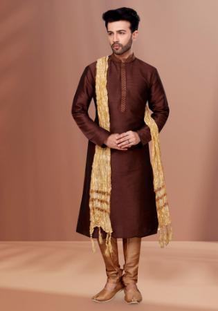 Picture of Appealing Cotton Dark Olive Green Kurtas