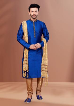 Picture of Shapely Cotton Dark Blue Kurtas