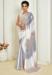 Picture of Pretty Georgette White Smoke Saree