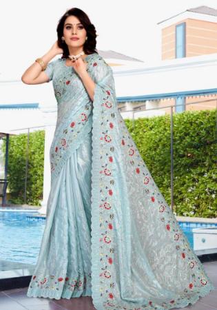 Picture of Radiant Silk Light Steel Blue Saree