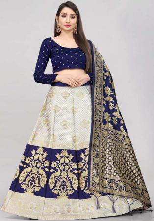 Picture of Sightly Silk Off White Lehenga Choli