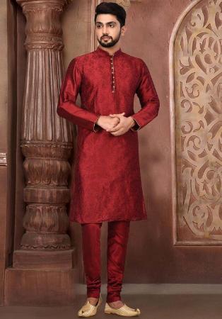 Picture of Graceful Silk Indian Red Kurtas