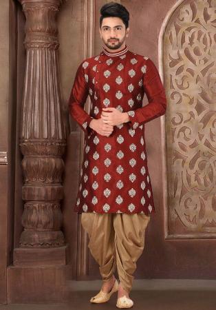 Picture of Sublime Silk Fire Brick Kurtas