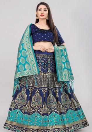 Picture of Stunning Silk Dark Slate Grey Lehenga Choli