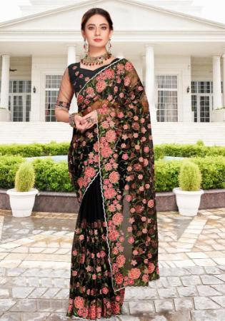 Picture of Ravishing Net Black Saree