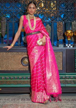 Picture of Beautiful Silk Deep Pink Saree