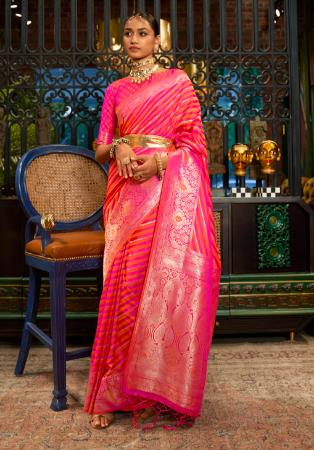 Picture of Excellent Silk Dark Salmon Saree