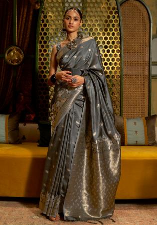 Picture of Gorgeous Silk Dim Gray Saree