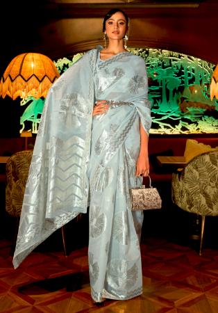 Picture of Good Looking Silk Sky Blue Saree